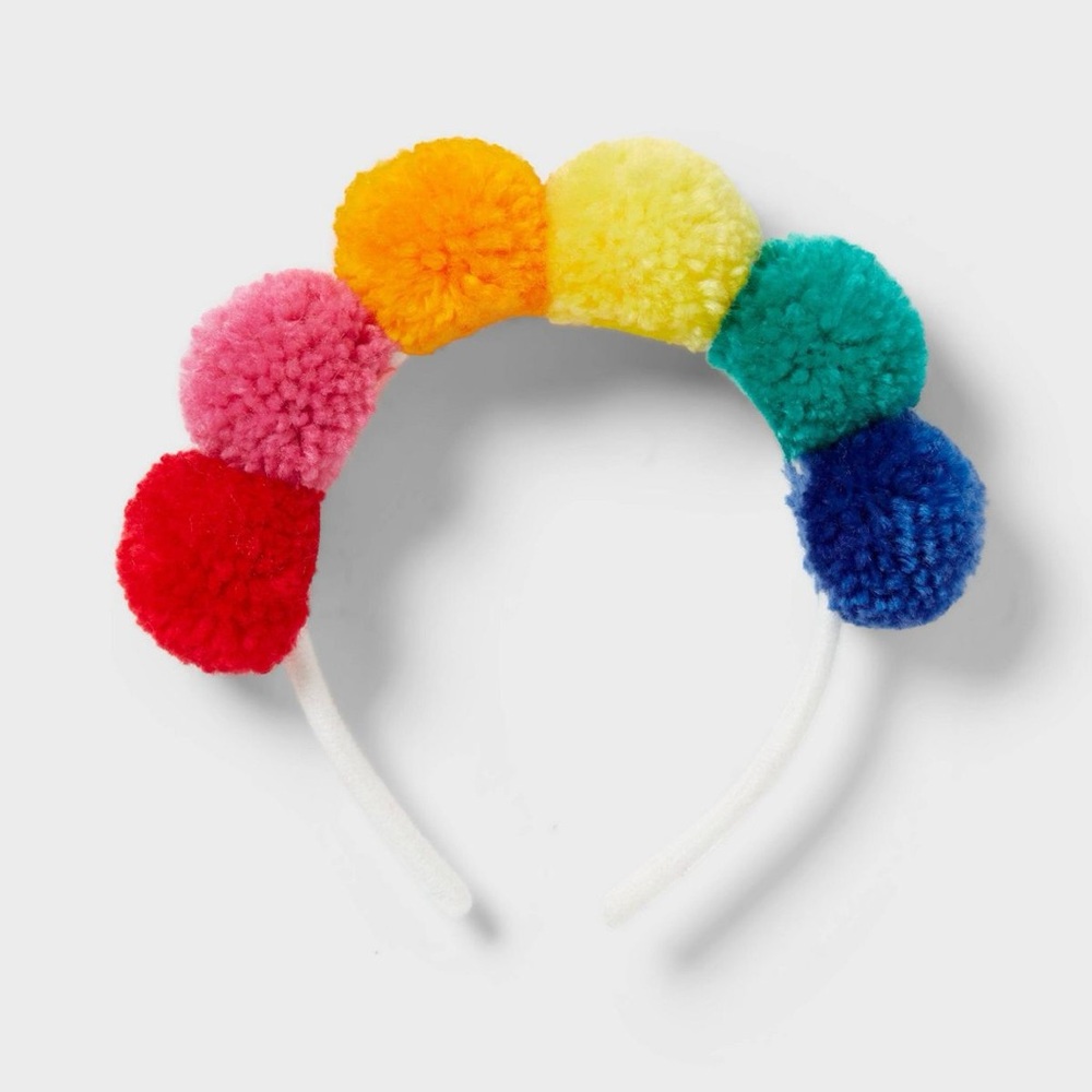 1ct Rainbow Pom-Pom Headband - Spritz™